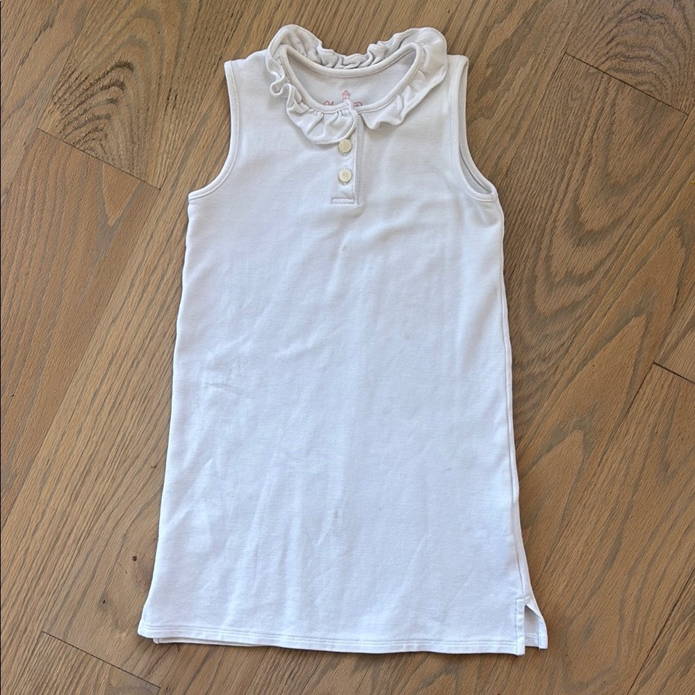 EUC Classic Prep classic sleeveless white pique tennis dress, size girls 5